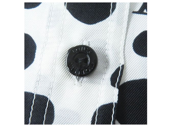 Camicia Infinity a Pois in Seta Louis Vuitton per Donne Nero Bianco - vista 5