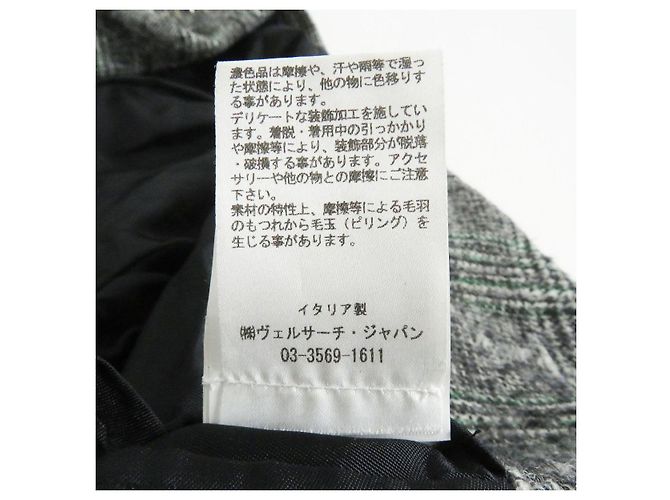 Abrigo de cuadros en mezcla de mohair y alpaca Versace Gris - vista 10