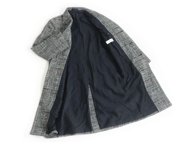 Abrigo de cuadros en mezcla de mohair y alpaca Versace Gris - vista 3
