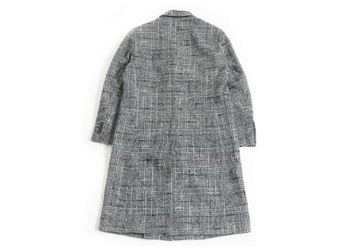 Abrigo de cuadros en mezcla de mohair y alpaca Versace Gris - vista 4