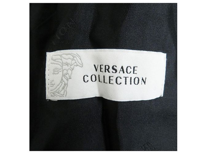 Abrigo de cuadros en mezcla de mohair y alpaca Versace Gris - vista 7