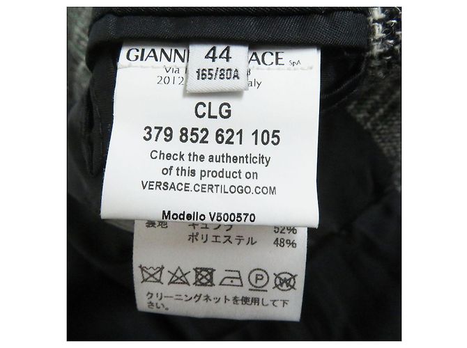 Abrigo de cuadros en mezcla de mohair y alpaca Versace Gris - vista 8