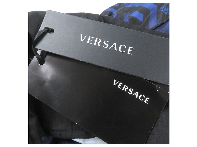 Pantaloni jogger in nylon con stampa logo Versace blu navy - vista 11