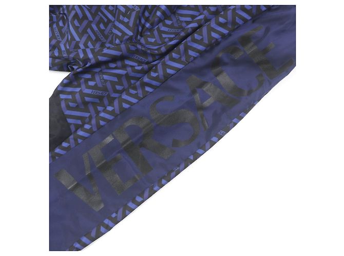 Pantaloni jogger in nylon con stampa logo Versace blu navy - vista 5