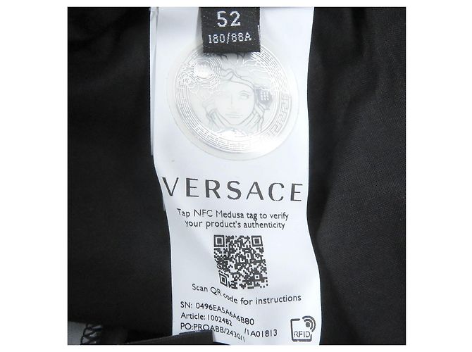 Pantaloni jogger in nylon con stampa logo Versace blu navy - vista 7