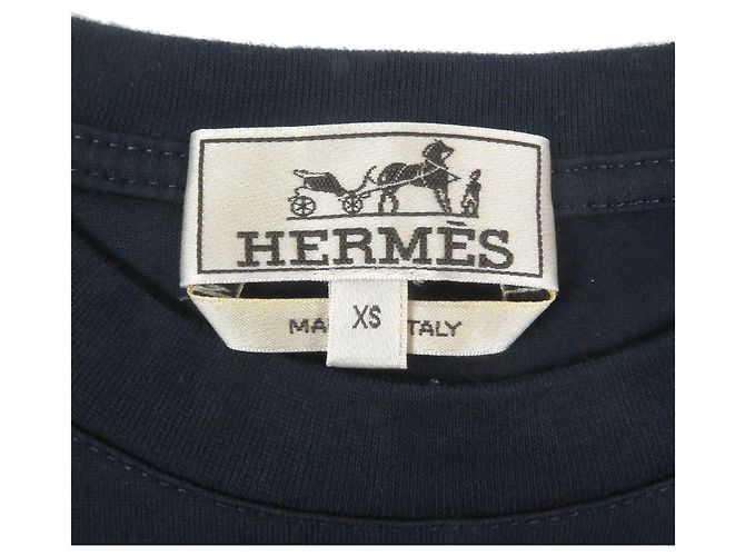 Hermès Camiseta de cuero Puzzle Hermes azul marino XS - vista 5