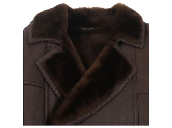 Autre Marque Abrigo de shearling Nazareno Gabrielli Marrón Oscuro - vista 2