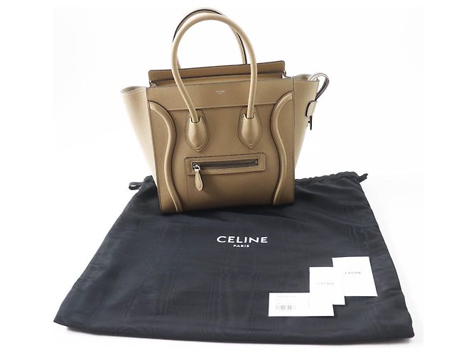 Céline Borsa Celine Luggage Micro Shopper in pelle di vitello Beige - vista 2