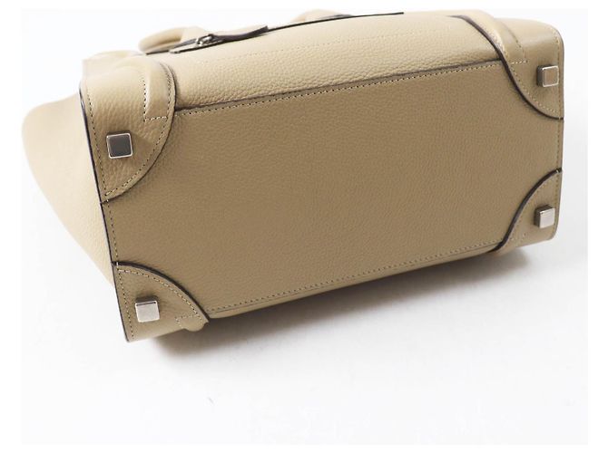 Céline Borsa Celine Luggage Micro Shopper in pelle di vitello Beige - vista 5