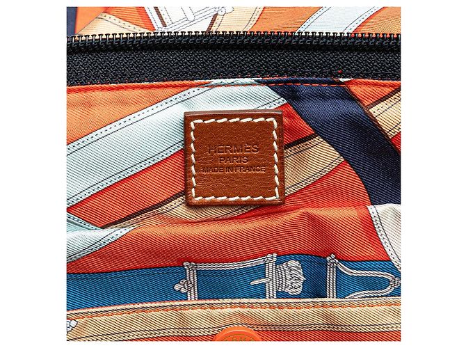 Hermès Borsa Boston in seta Hermes Airsilk Duffle 44 Arancione - vista 7
