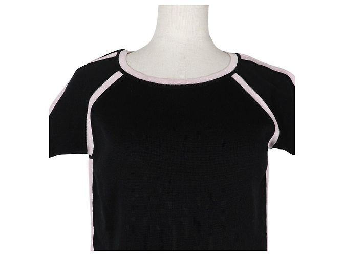 Camicia in cotone a maniche corte Chanel Nero Rosa - vista 2