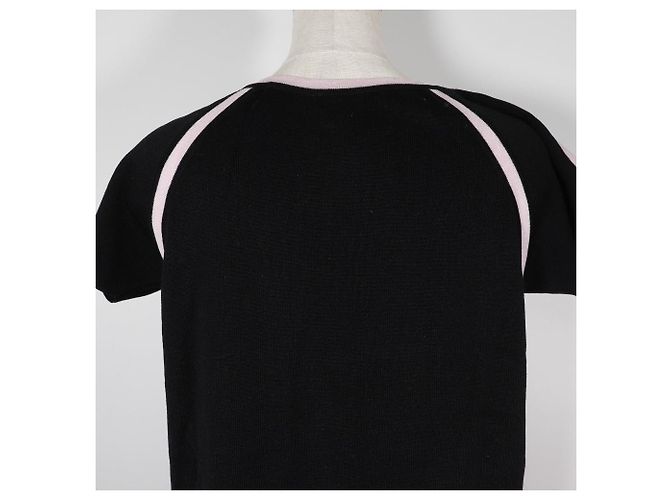Camicia in cotone a maniche corte Chanel Nero Rosa - vista 4