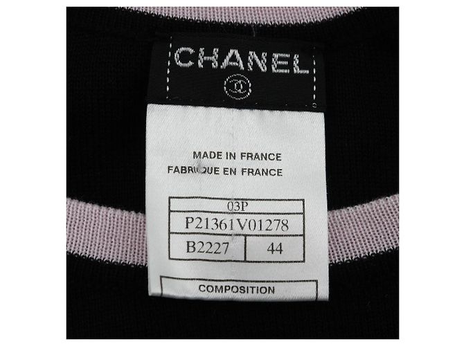 Camicia in cotone a maniche corte Chanel Nero Rosa - vista 6