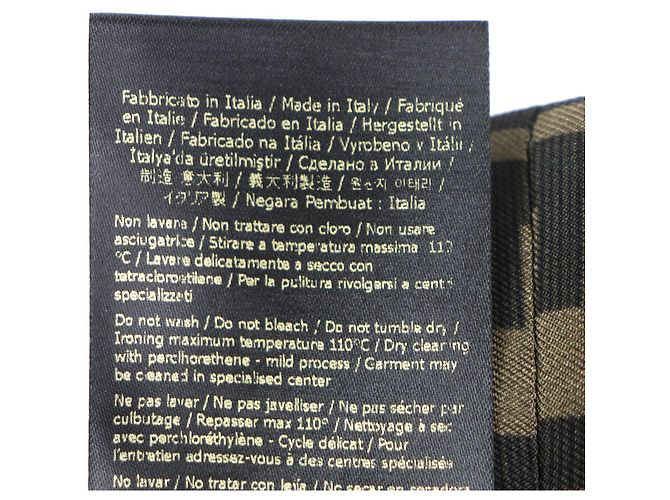 Cappello bucket reversibile in seta con logo FF di Fendi Marrone Nero Giallo - vista 10