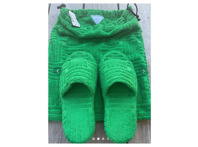 Claquettes Bottega Veneta vert coton taille 37 Vert foncé - vue 2