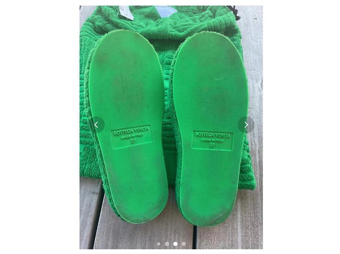 Claquettes Bottega Veneta vert coton taille 37 Vert foncé - vue 3