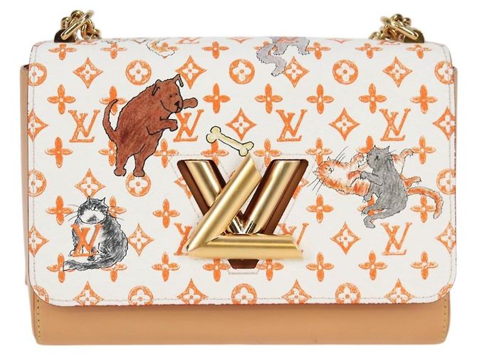 LOUIS VUITTON Catgram Twist MM Bolsa de Ombro Branca M44460 LV Auth 120872SM Branco Monograma - vista 13