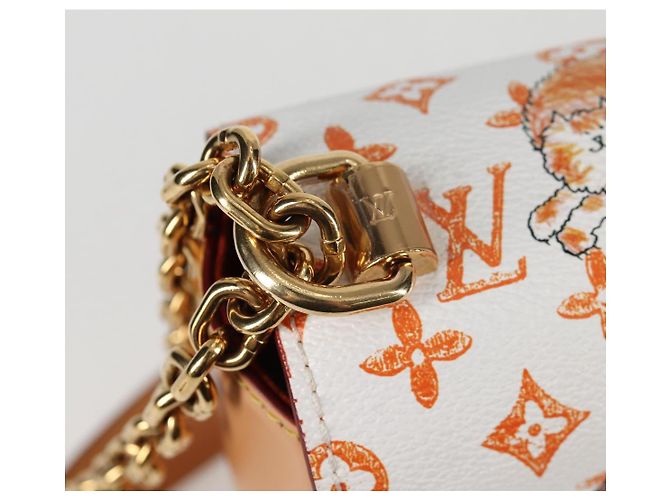 LOUIS VUITTON Catgram Twist MM Bolsa de Ombro Branca M44460 LV Auth 120872SM Branco Monograma - vista 18