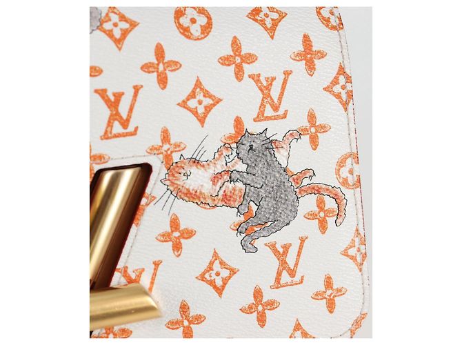 LOUIS VUITTON Catgram Twist MM Bolsa de Ombro Branca M44460 LV Auth 120872SM Branco Monograma - vista 19