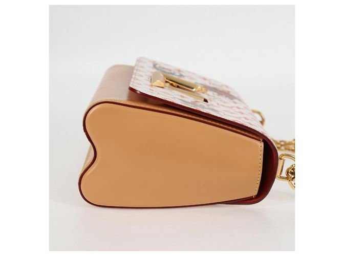LOUIS VUITTON Catgram Twist MM Bolsa de Ombro Branca M44460 LV Auth 120872SM Branco Monograma - vista 4