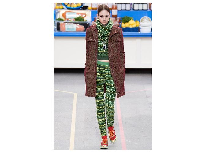 Chanel Abrigo de tweed iridiscente Supermarket Runway 36 FR Azul - vista 5