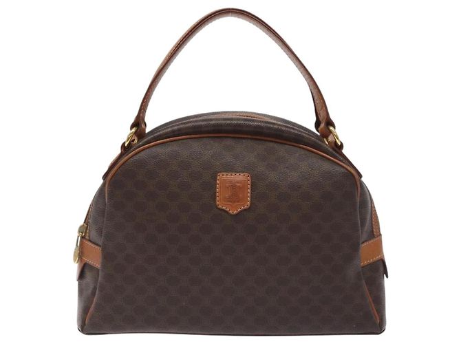 Céline Borsa a mano in tela Macadam CELINE in pelle PVC marrone oro Auth ki5783 D'oro - vista 13