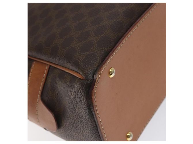 Céline Borsa a mano in tela Macadam CELINE in pelle PVC marrone oro Auth ki5783 D'oro - vista 14
