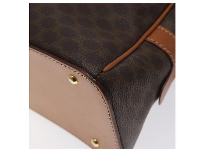 Céline Borsa a mano in tela Macadam CELINE in pelle PVC marrone oro Auth ki5783 D'oro - vista 15