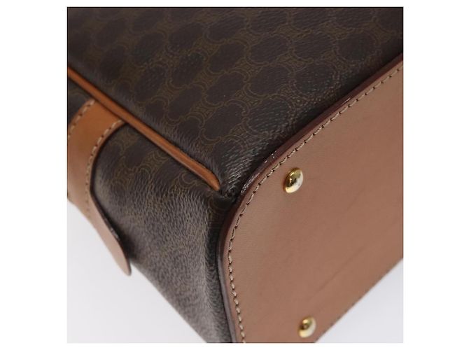 Céline Borsa a mano in tela Macadam CELINE in pelle PVC marrone oro Auth ki5783 D'oro - vista 16