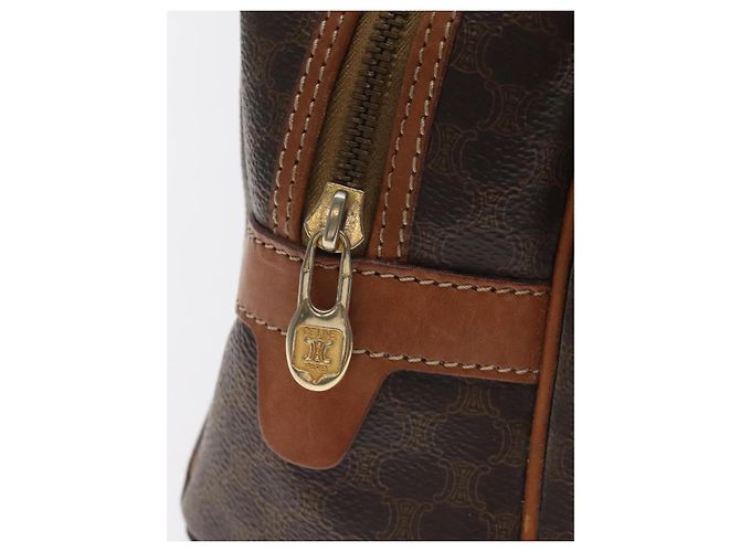 Céline Borsa a mano in tela Macadam CELINE in pelle PVC marrone oro Auth ki5783 D'oro - vista 18