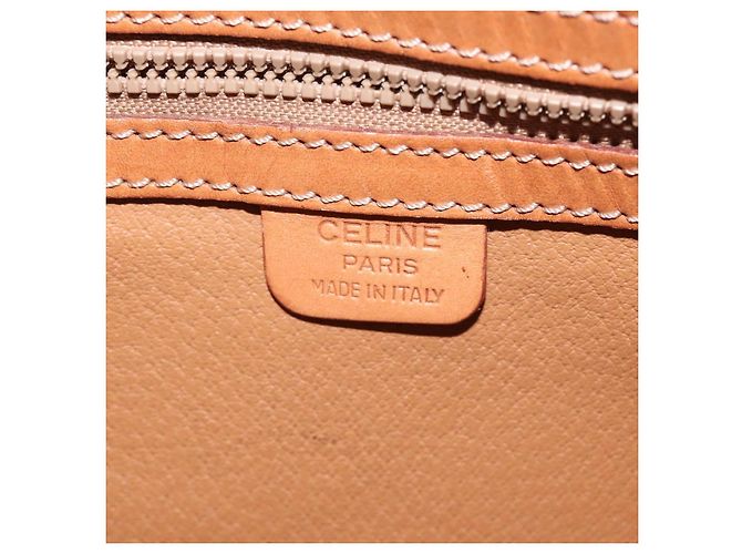 Céline Borsa a mano in tela Macadam CELINE in pelle PVC marrone oro Auth ki5783 D'oro - vista 19