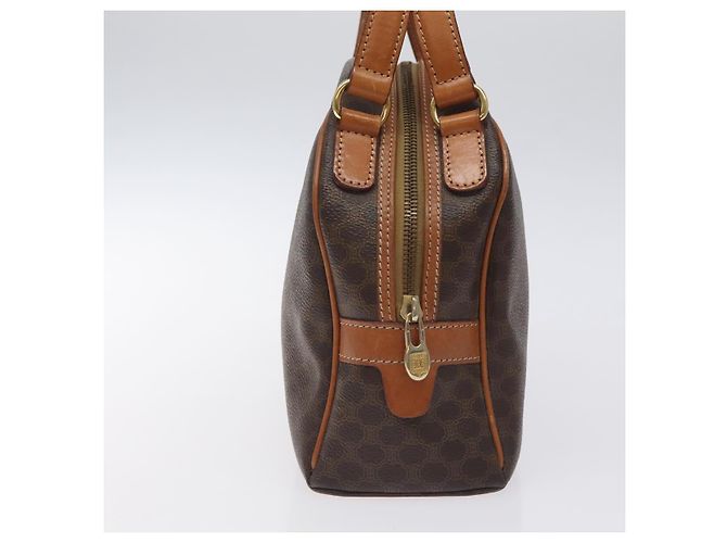 Céline Borsa a mano in tela Macadam CELINE in pelle PVC marrone oro Auth ki5783 D'oro - vista 3