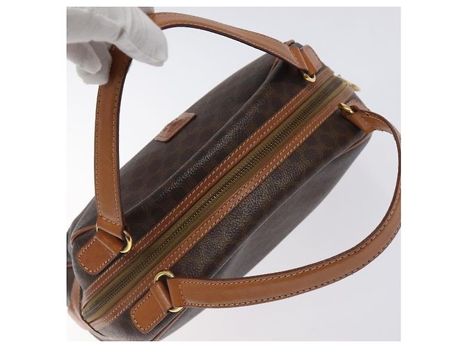 Céline Borsa a mano in tela Macadam CELINE in pelle PVC marrone oro Auth ki5783 D'oro - vista 6