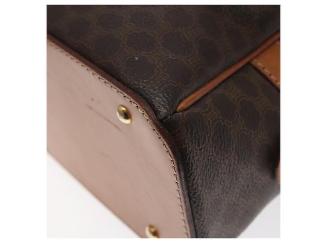 Céline Borsa a mano in tela Macadam CELINE in pelle PVC marrone oro Auth ki5783 D'oro - vista 9