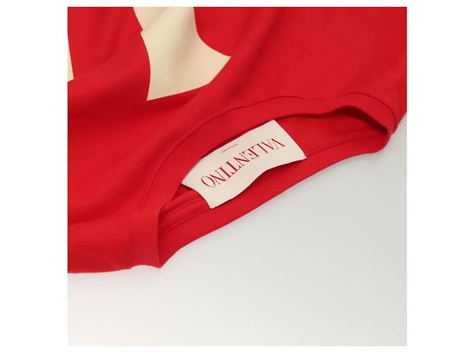 Camiseta Valentino de algodón rojo Auth ym007M Roja - vista 7