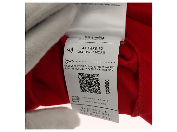 Camiseta Valentino de algodón rojo Auth ym007M Roja - vista 9