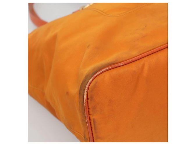 Borsa Tote PRADA Nylon 2way Arancione Oro Auth ep9199 D'oro - vista 14