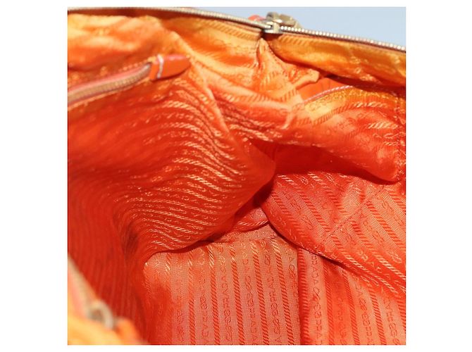 Borsa Tote PRADA Nylon 2way Arancione Oro Auth ep9199 D'oro - vista 19