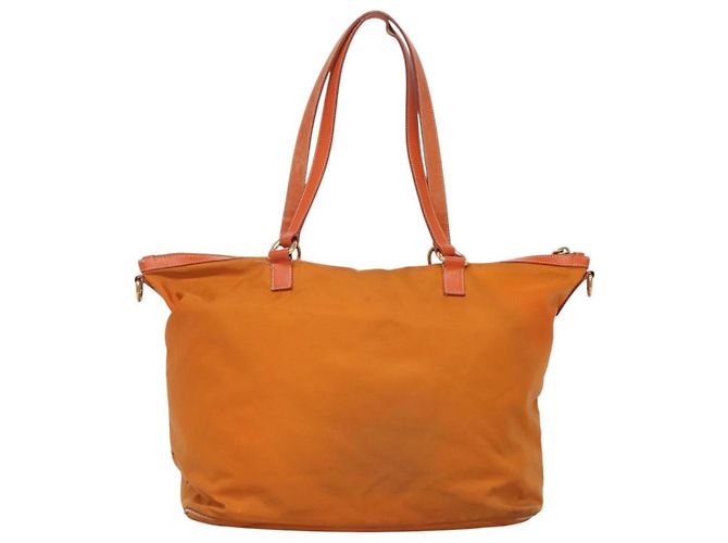 Borsa Tote PRADA Nylon 2way Arancione Oro Auth ep9199 D'oro - vista 2