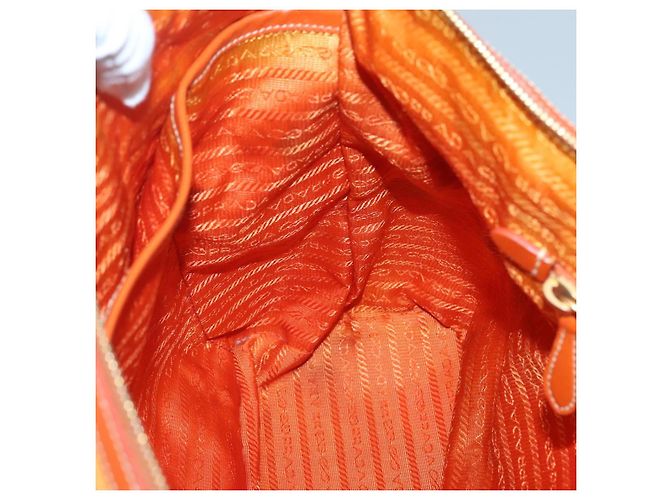 Borsa Tote PRADA Nylon 2way Arancione Oro Auth ep9199 D'oro - vista 20