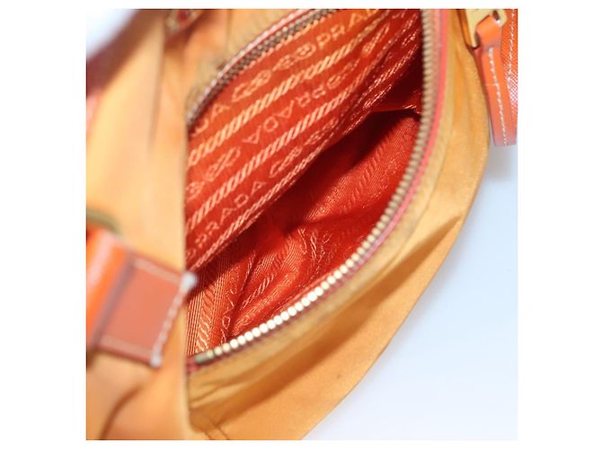 Borsa Tote PRADA Nylon 2way Arancione Oro Auth ep9199 D'oro - vista 23