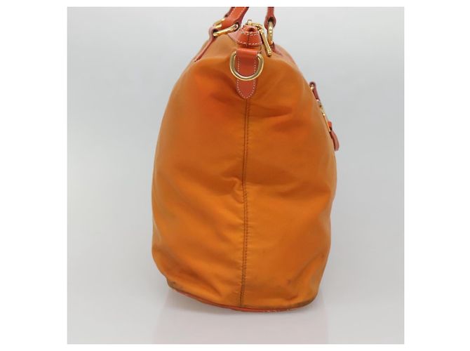 Borsa Tote PRADA Nylon 2way Arancione Oro Auth ep9199 D'oro - vista 3