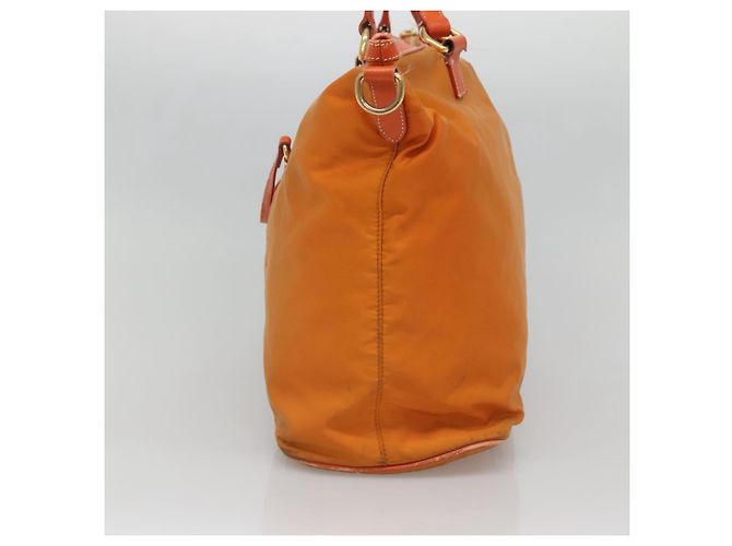 Borsa Tote PRADA Nylon 2way Arancione Oro Auth ep9199 D'oro - vista 4