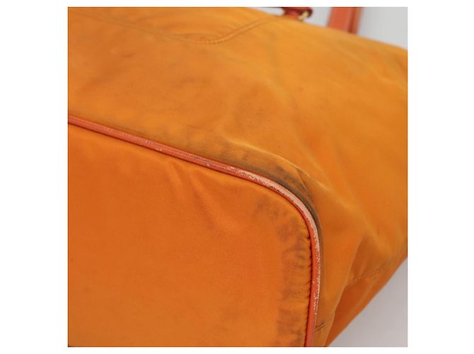 Borsa Tote PRADA Nylon 2way Arancione Oro Auth ep9199 D'oro - vista 9