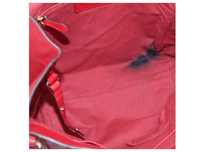 Sac fourre-tout en cuir rouge et or Auth 125684 de BURBERRY Doré - vue 10
