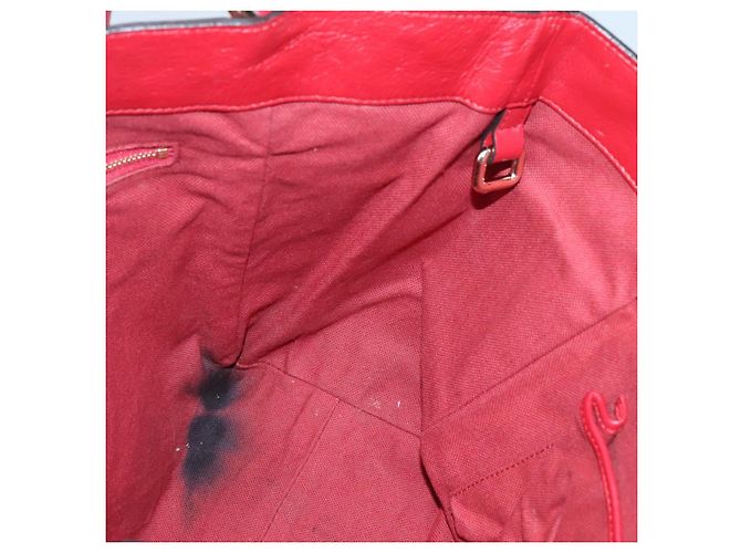 Sac fourre-tout en cuir rouge et or Auth 125684 de BURBERRY Doré - vue 11