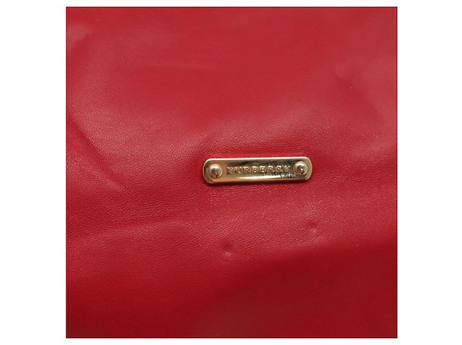 Sac fourre-tout en cuir rouge et or Auth 125684 de BURBERRY Doré - vue 17