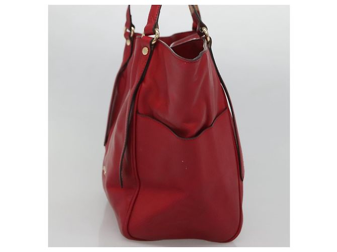 Sac fourre-tout en cuir rouge et or Auth 125684 de BURBERRY Doré - vue 4