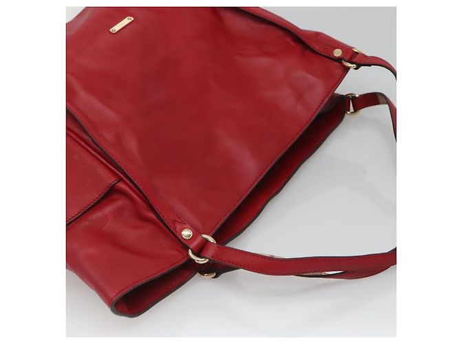 Sac fourre-tout en cuir rouge et or Auth 125684 de BURBERRY Doré - vue 6