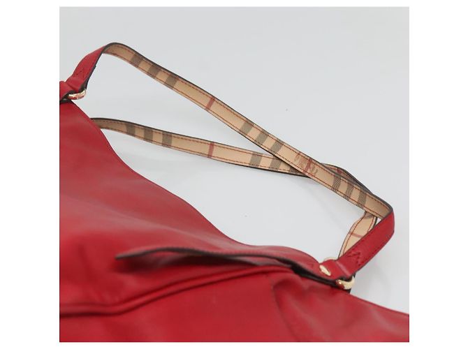 Sac fourre-tout en cuir rouge et or Auth 125684 de BURBERRY Doré - vue 8